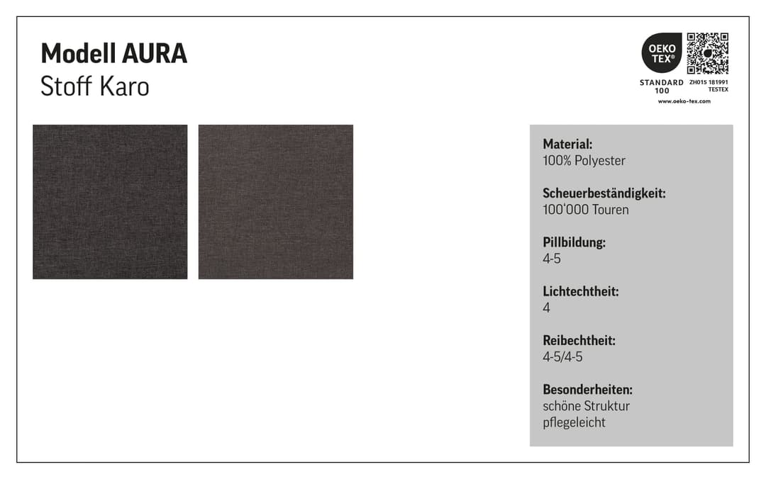 COTTA Ecksofa Aura L-Form | Grau