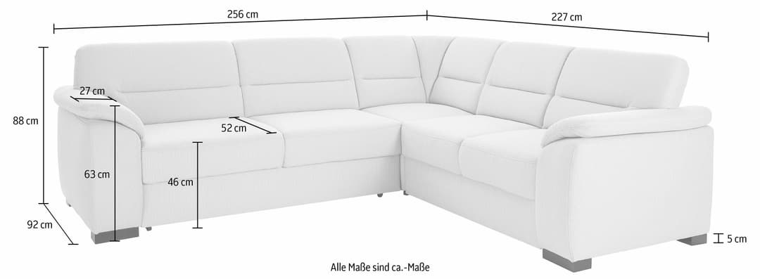 sit&more Ecksofa Montego L-Form | Grau