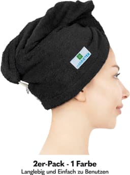 HAMMETEX Turban-Handtuch | Schwarz