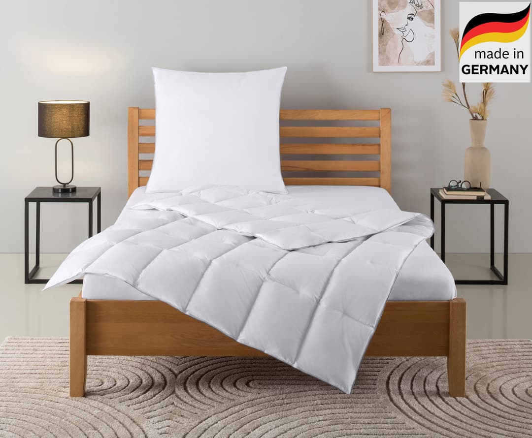 OTTO home TAMINS Daunenbettdecke und Kopfkissen Set | Weiß