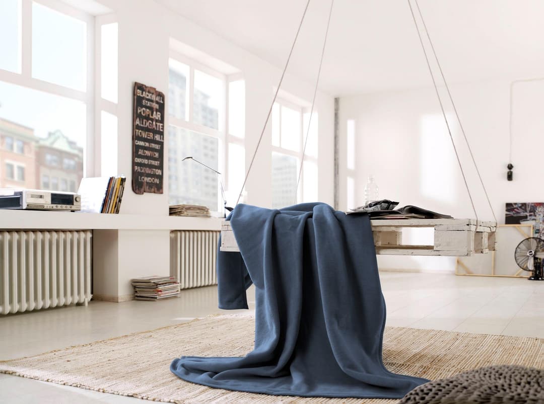 Biederlack Wohndecke Cotton Home | Blau