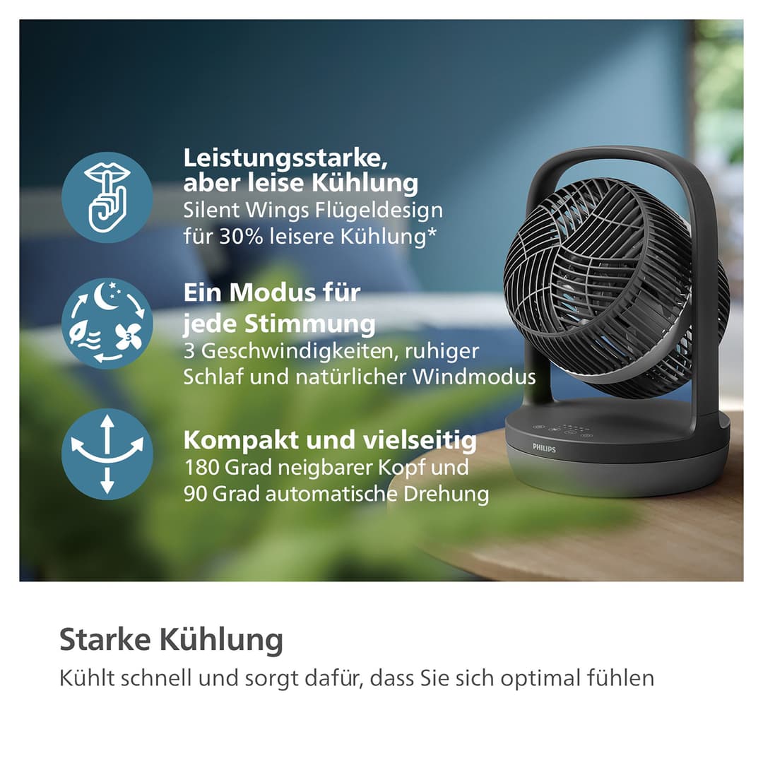 Philips Tischventilator CX3050/01 Serie 3000 | Schwarz