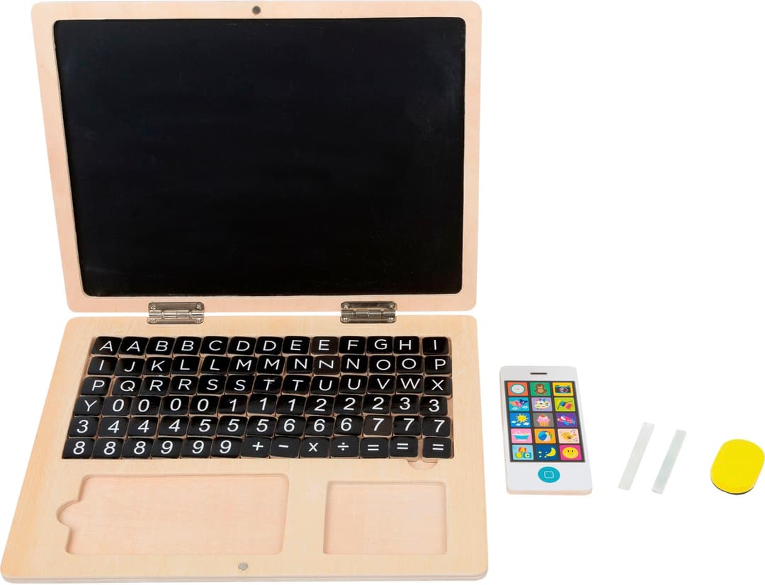 Small Foot Magnettafel Holz-Laptop | Holztöne
