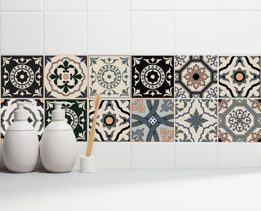 Home affaire Fliesenaufkleber Ornamente | Mehrfarbig
