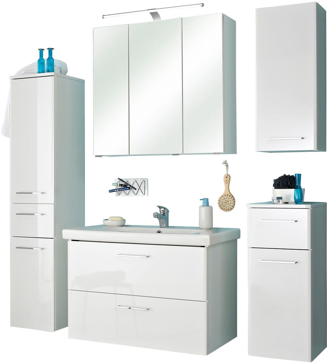 Saphir Quickset 316 Badmöbel-Set | Weiß