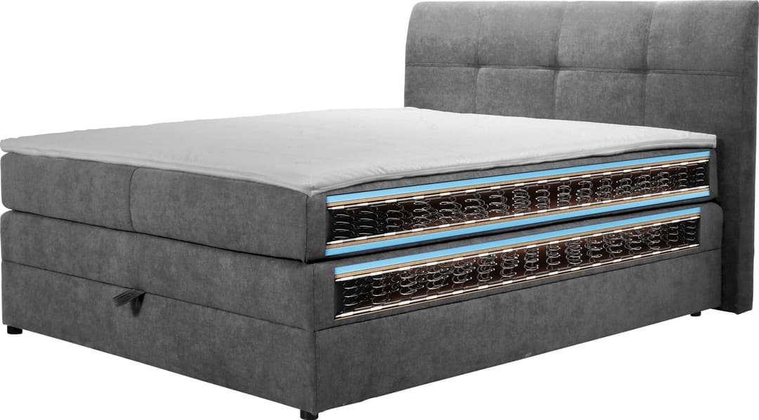 Home affaire Boxspringbett Finja | Schwarz