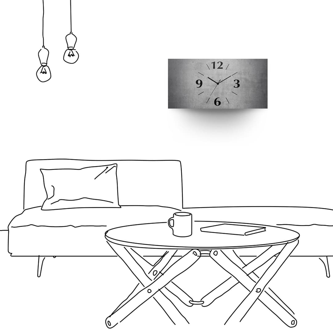 Artland Wanduhr Grauer Beton | Grau