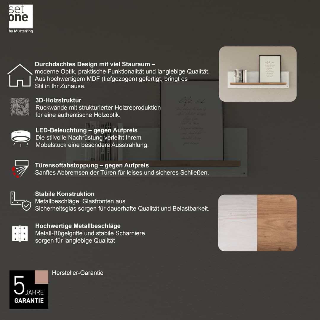 set one by Musterring Wandregal York | Holztöne
