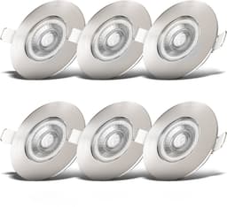 B.K.Licht LED Einbauleuchte 6er Set | Silber