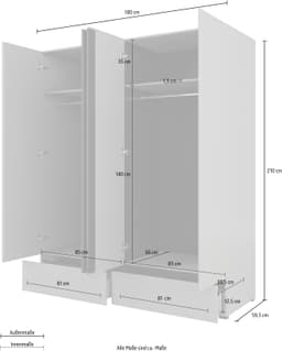 OTTO home Kleiderschrank Cross | Weiß