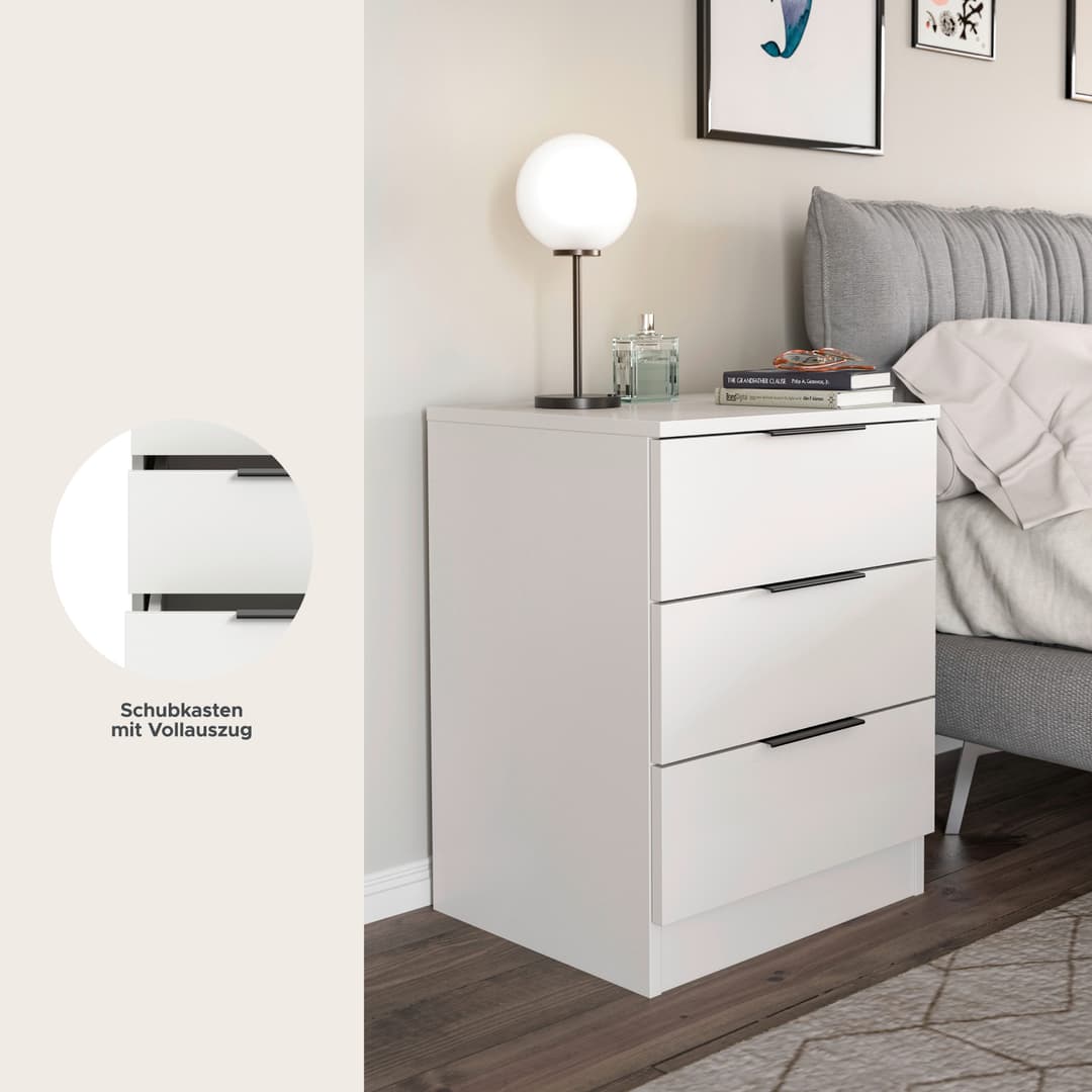 Home affaire Skarde Nachtkommode | Weiß