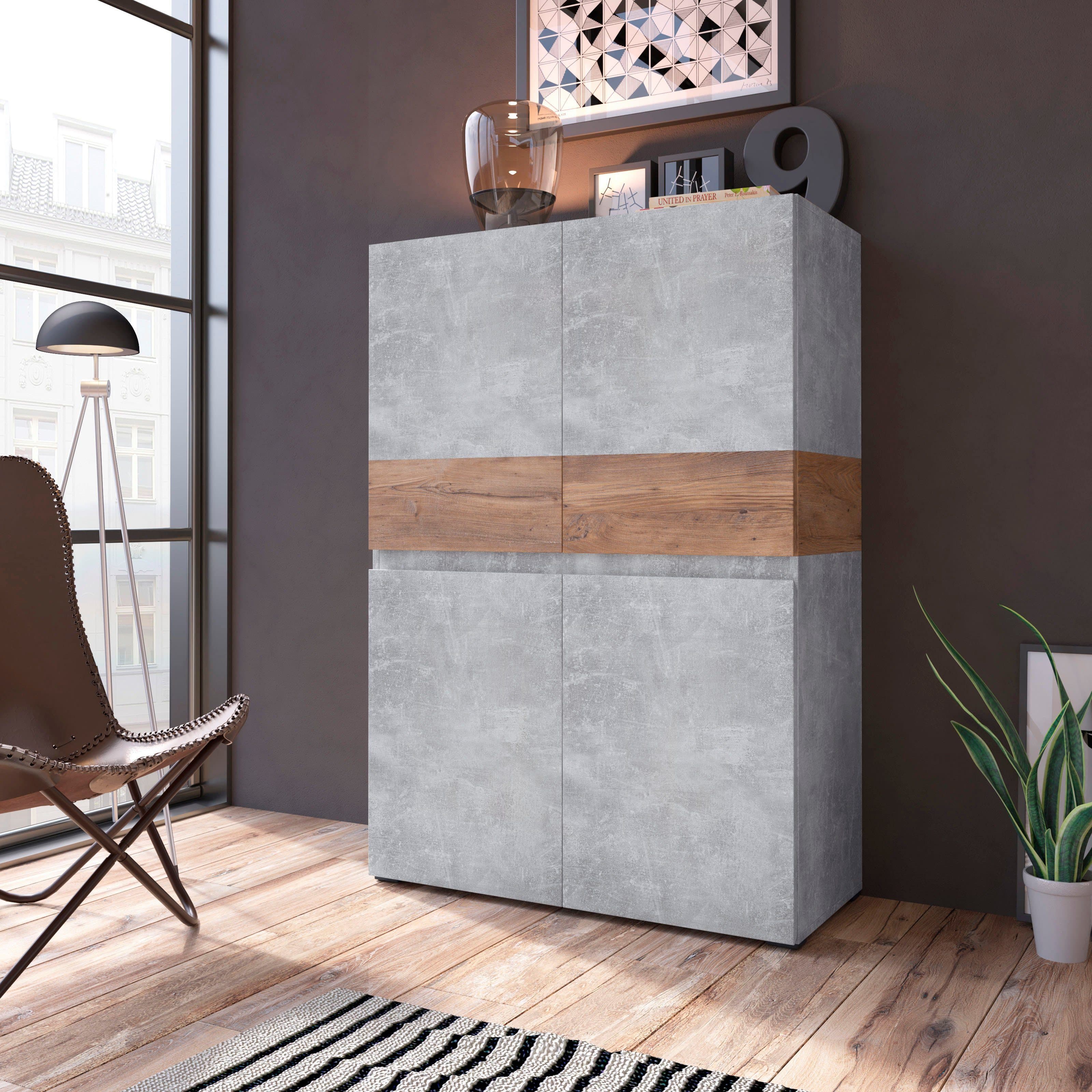 Home affaire Highboard Rimini | Holztöne