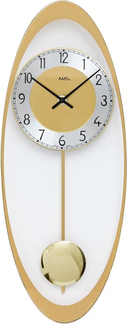 AMS Pendelwanduhr W7417 | Silber