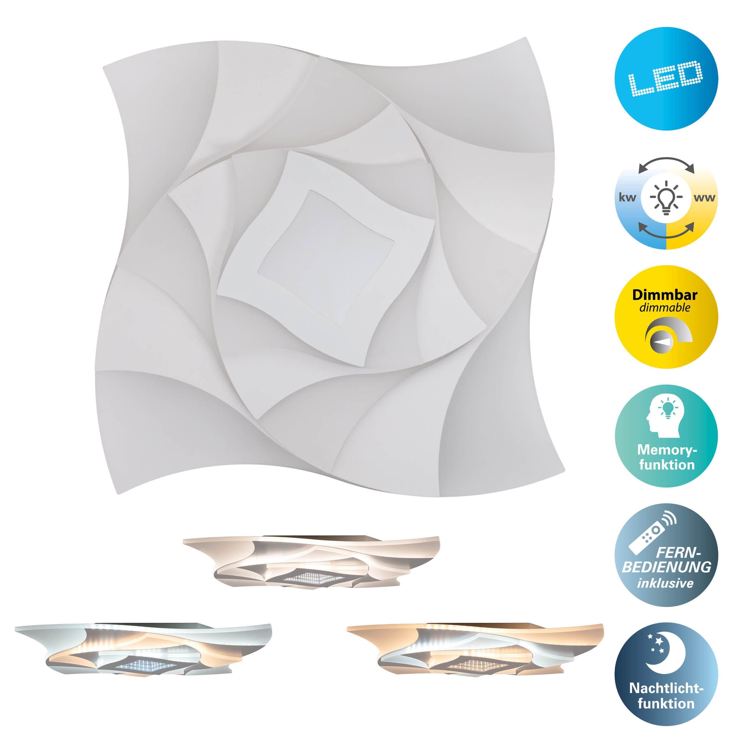 näve LED Deckenleuchte Liora | Weiß
