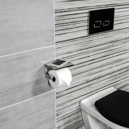 CORNAT Toilettenpapierhalter Mit Ablage | Silber