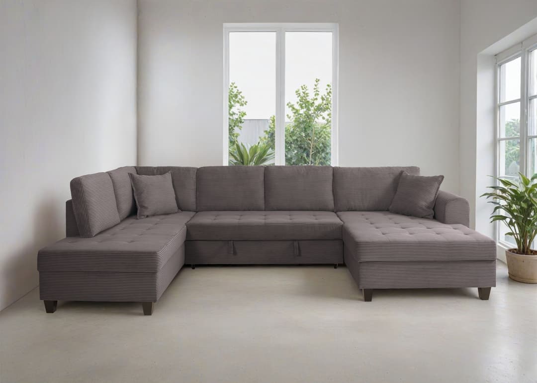 Trends by HG Wohnlandschaft Moritz U-Form | Grau