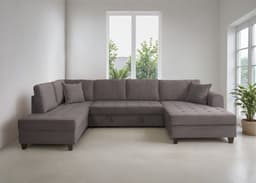 Trends by HG Wohnlandschaft Moritz U-Form | Grau