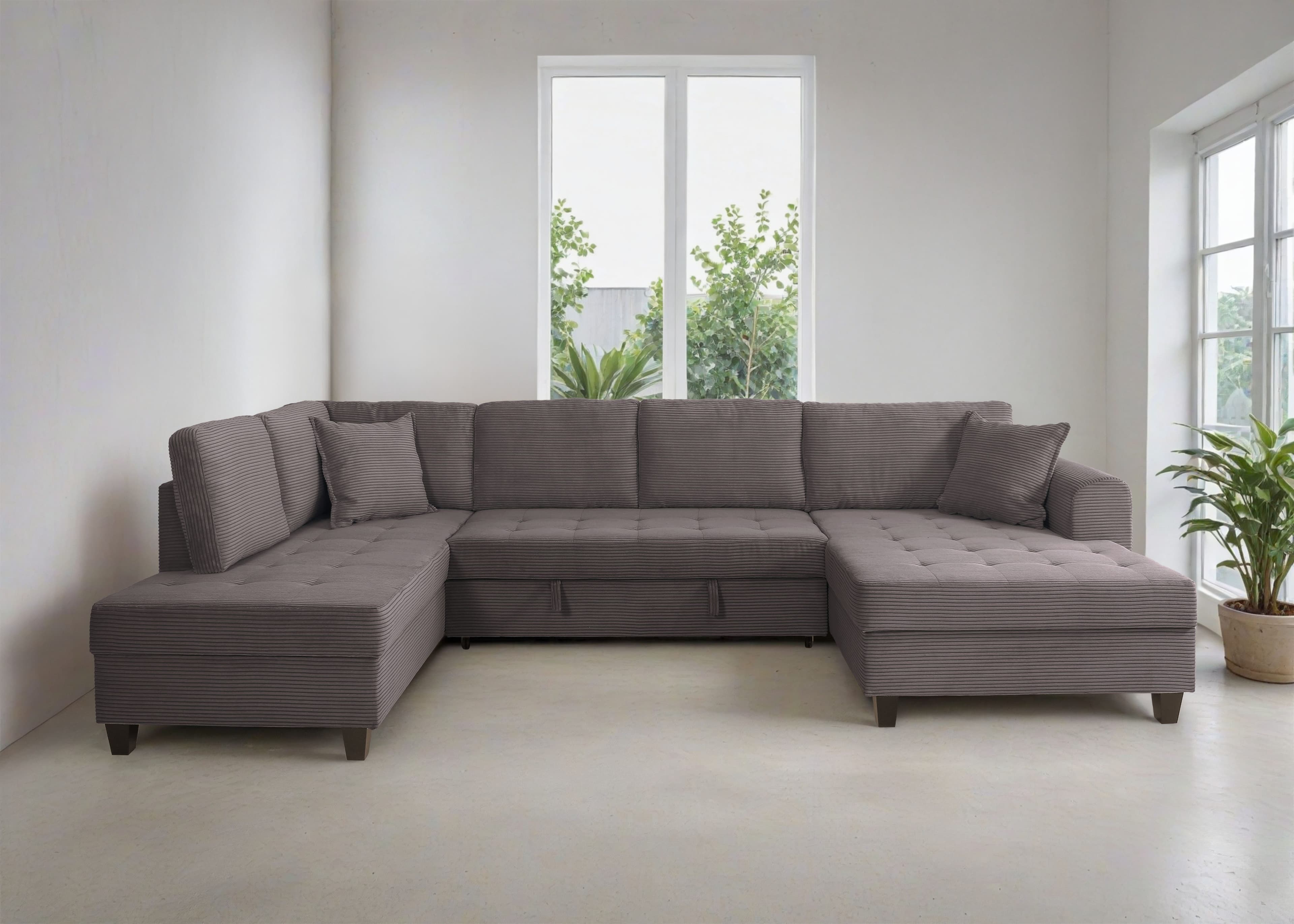Trends by HG Wohnlandschaft Moritz U-Form | Grau