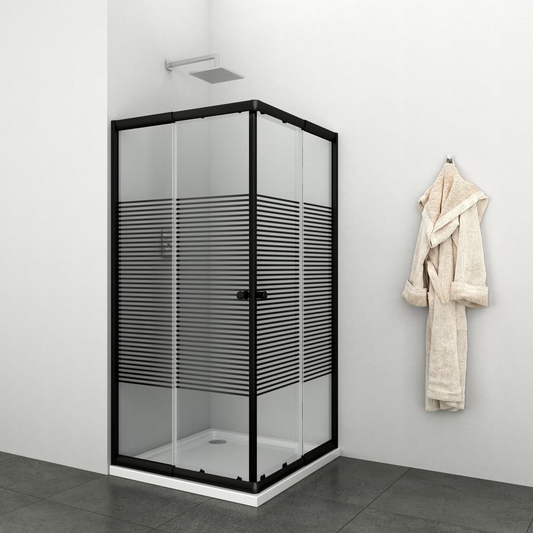 welltime Eckdusche Trento | Schwarz