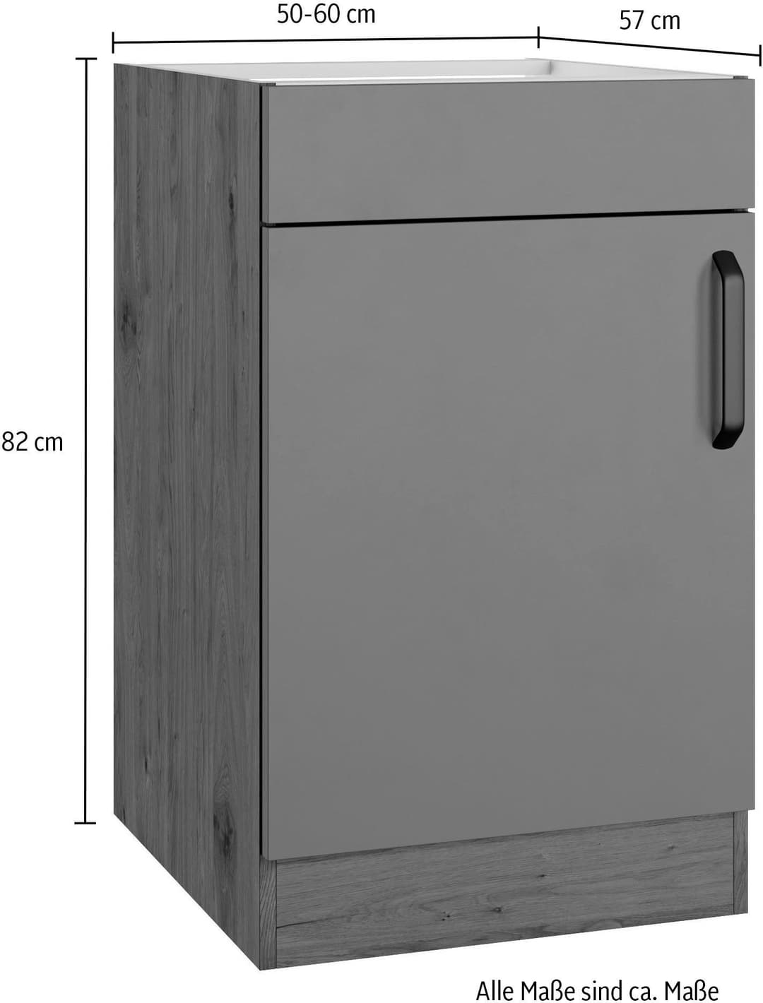 wiho Küchen Spülenschrank Elba | Schwarz