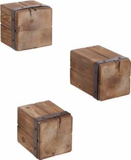 Home affaire Wandregal Holzpfeiler, 3-tlg. | Braun