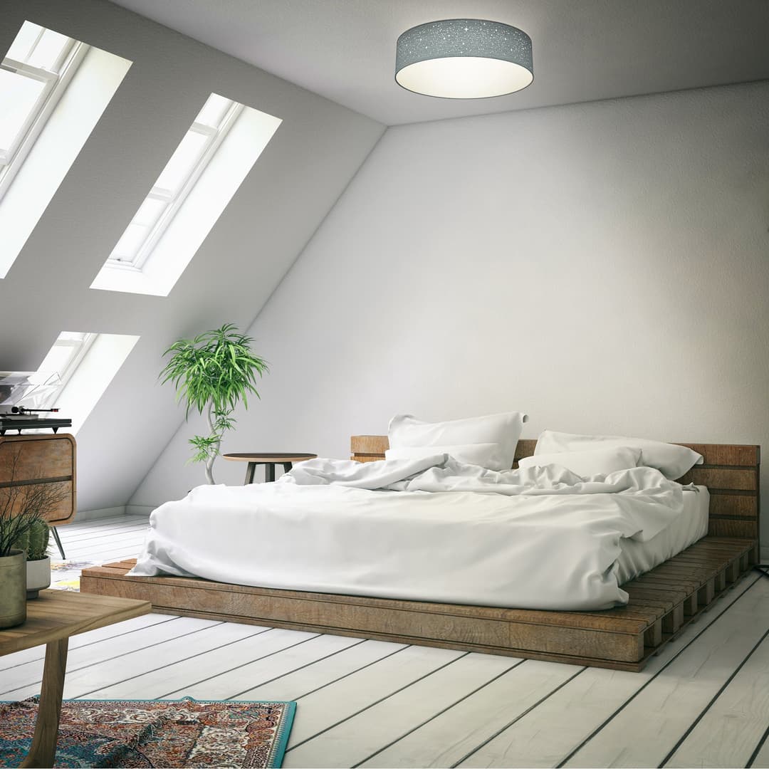 B.K.Licht LED Deckenleuchte | Grau