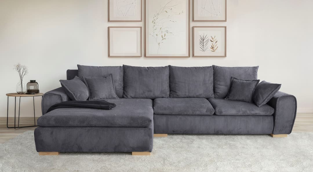 Home affaire Ecksofa Katja L-Form | Grau