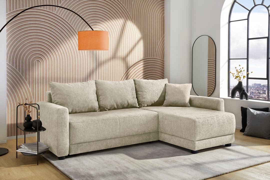 Jockenhöfer Gruppe Ecksofa Venezia L-Form | Beige