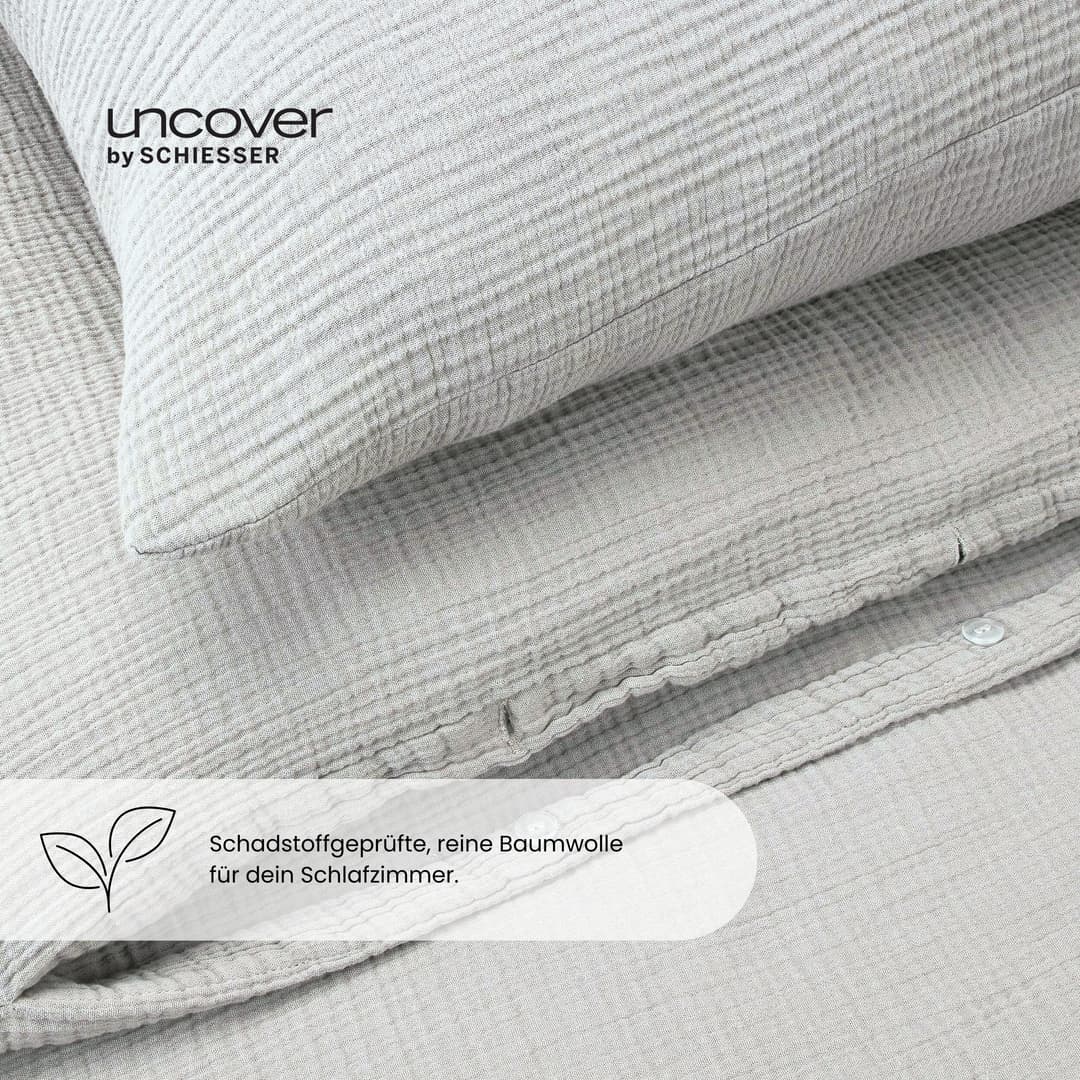 uncover by SCHIESSER Bettwäsche Lennox | Grau