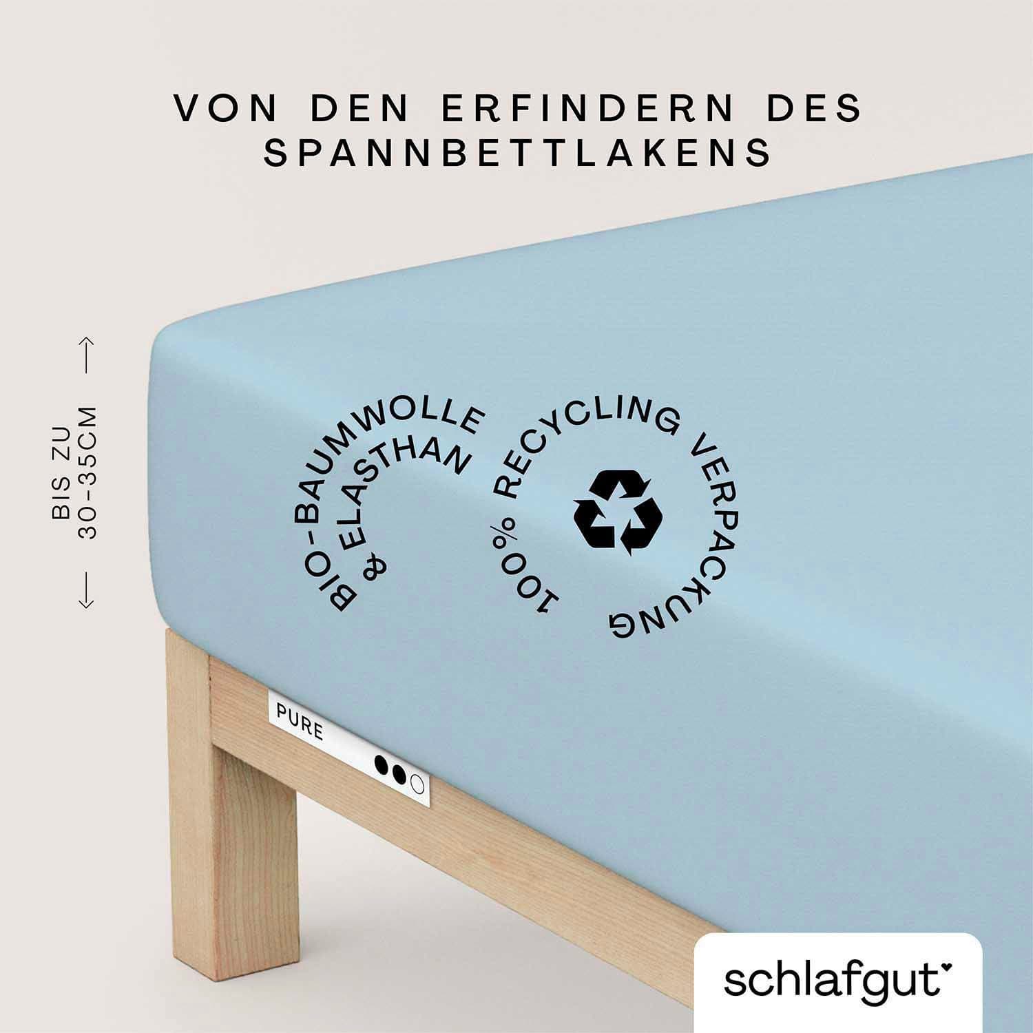 Schlafgut Spannbettlaken PURE | Blau