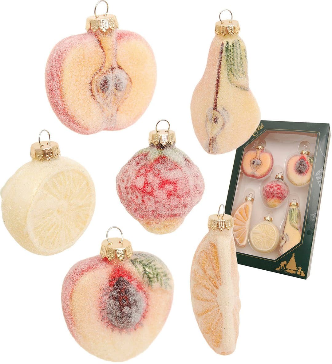 Krebs Glas Lauscha Gezuckerte Früchte Christbaumschmuck | Mehrfarbig