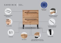 INOSIGN Nachtkommode Sardinia | Holztöne