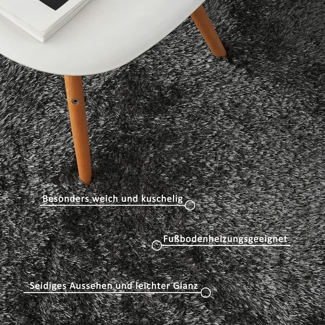 OTTO home Hochflor-Teppich Micro Shaggy | Grau