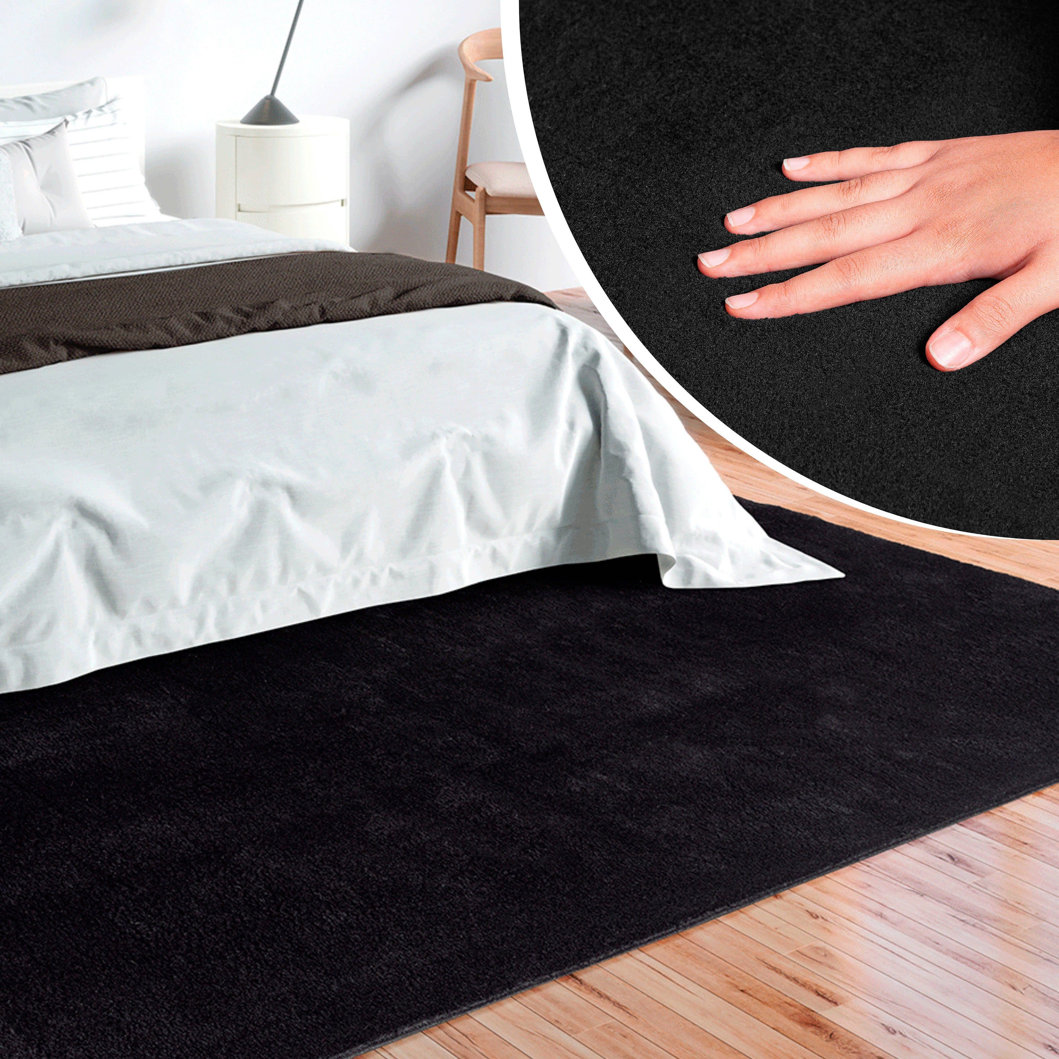 merinos Teppich Loft 37 | Schwarz