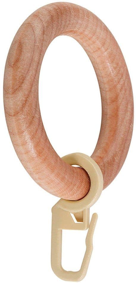 GARESA Gardinenring mit Haken | Holztöne