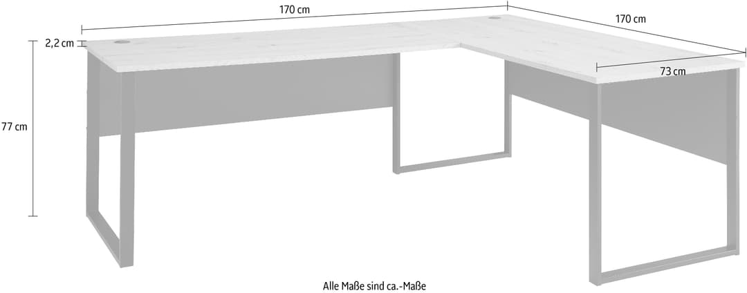 Innostyle Eckschreibtisch Memphis | Holztöne