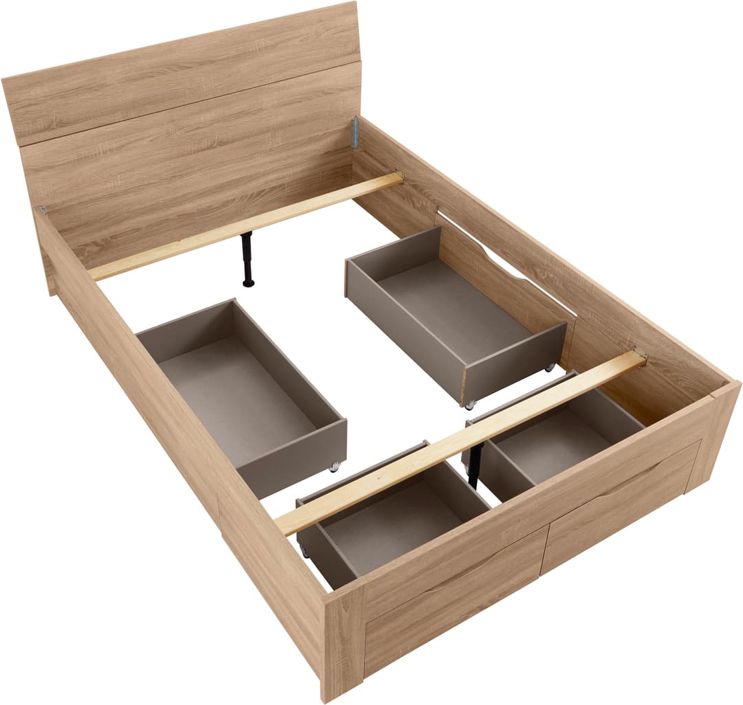 rauch Bett Einzelbett Doppelbett Stauraum FLEXX | Holztöne