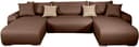 COLLECTION AB Wohnlandschaft Paola U-Form | Braun