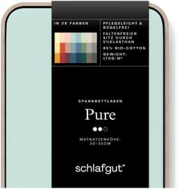 Schlafgut Spannbettlaken PURE Bio-Baumwolle | Türkis