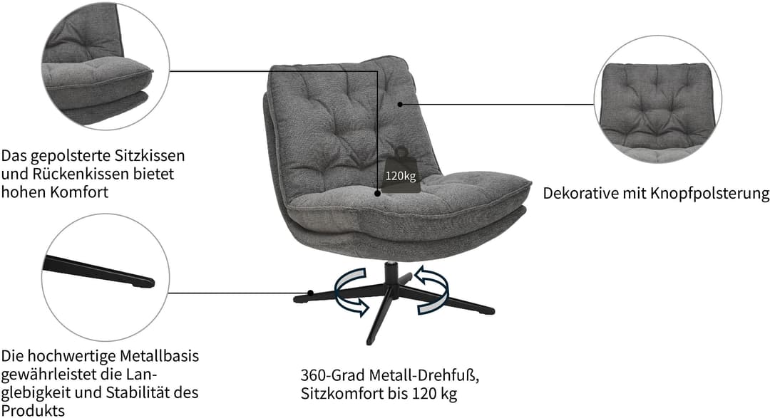 OTTO home Sessel LENII | Grau