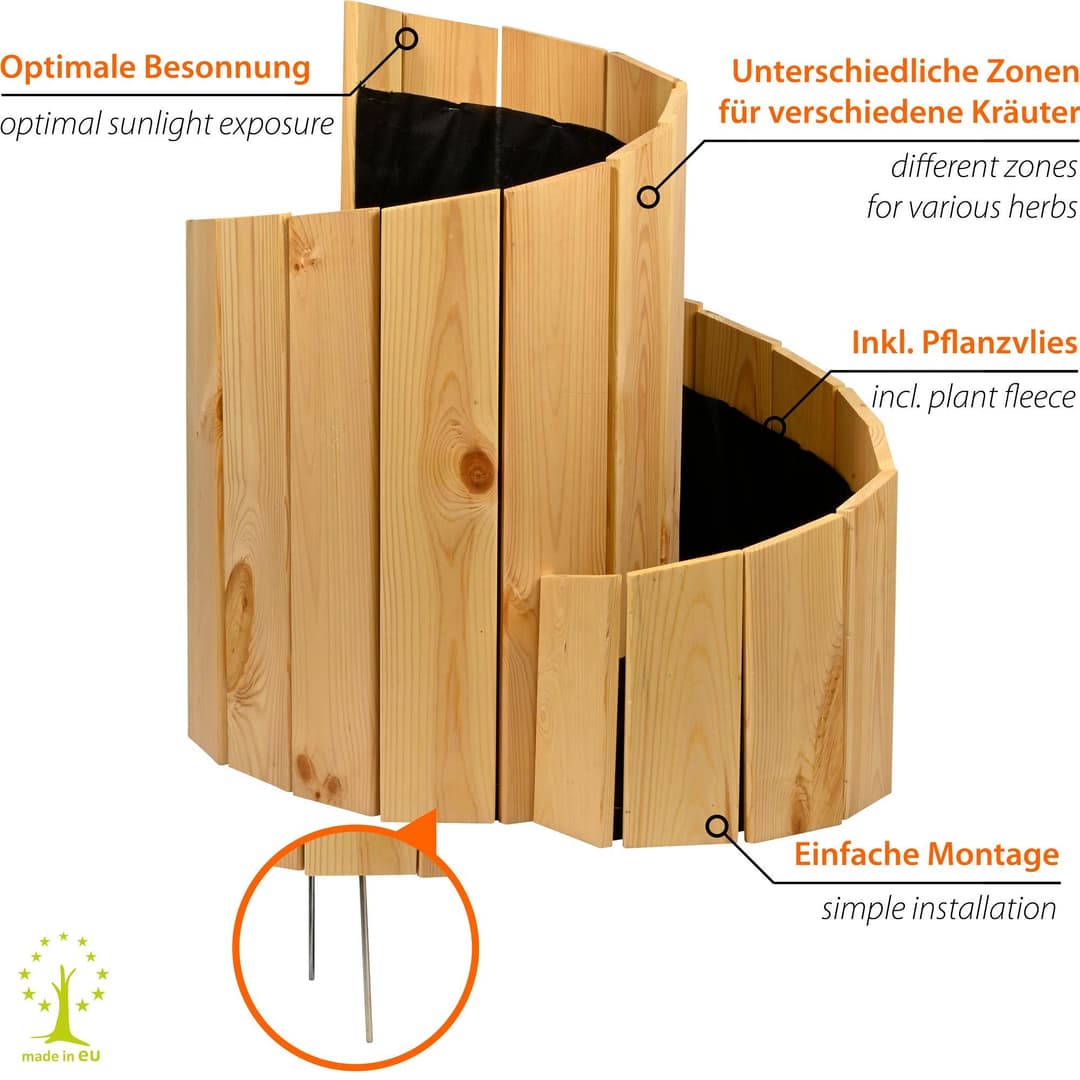 Dobar Kräuterspirale Massivholz | Holztöne
