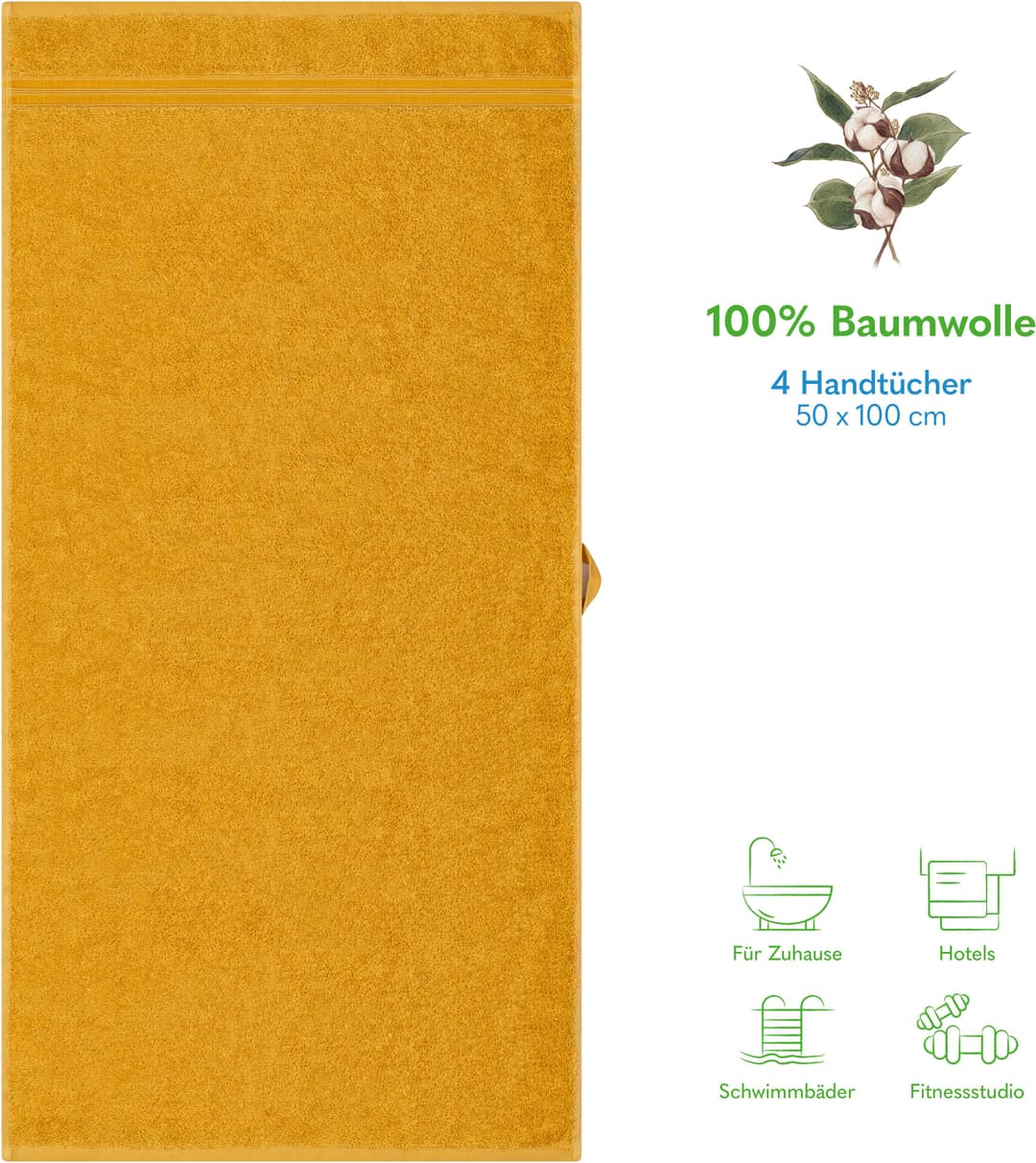 HAMMETEX Handtuch Set | Gelb