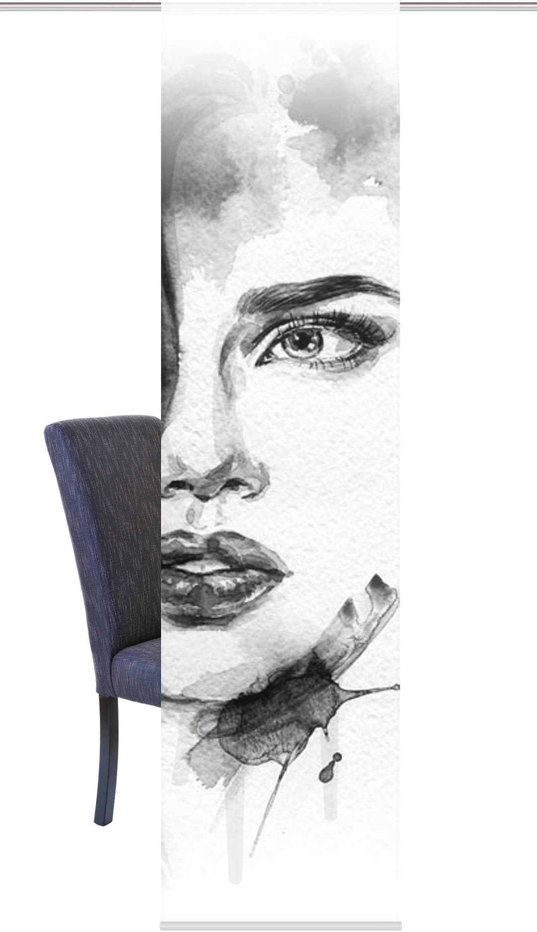 HOME WOHNIDEEN Schiebegardine FACE RIGHT | Grau
