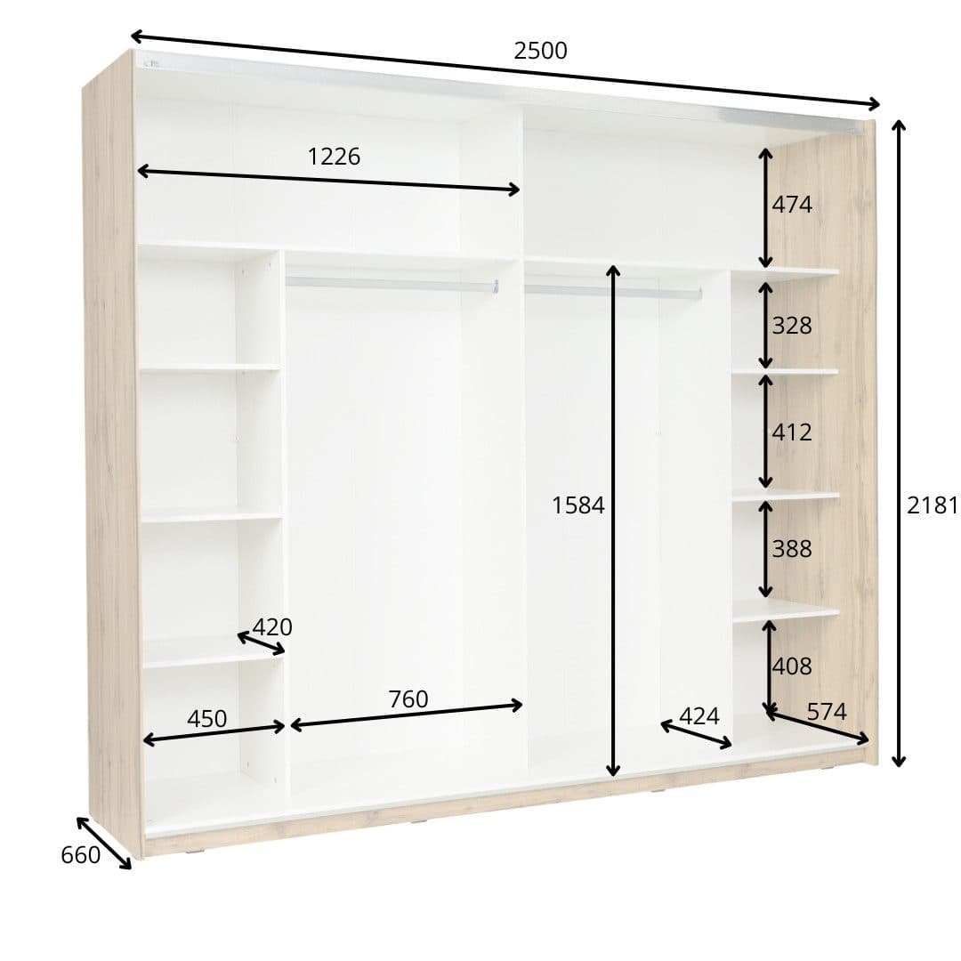 Home affaire Schwebetürenschrank Fabella | Weiß
