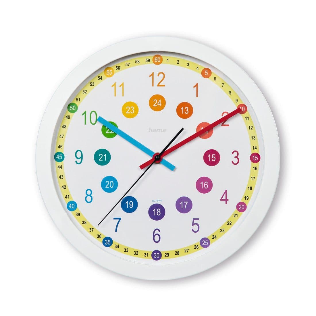 Hama Wanduhr Kinder-Uhr "Sal" | Mehrfarbig