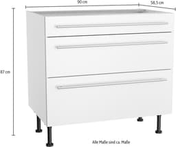 KOCHSTATION Unterschrank KS-Bern2 | Weiß