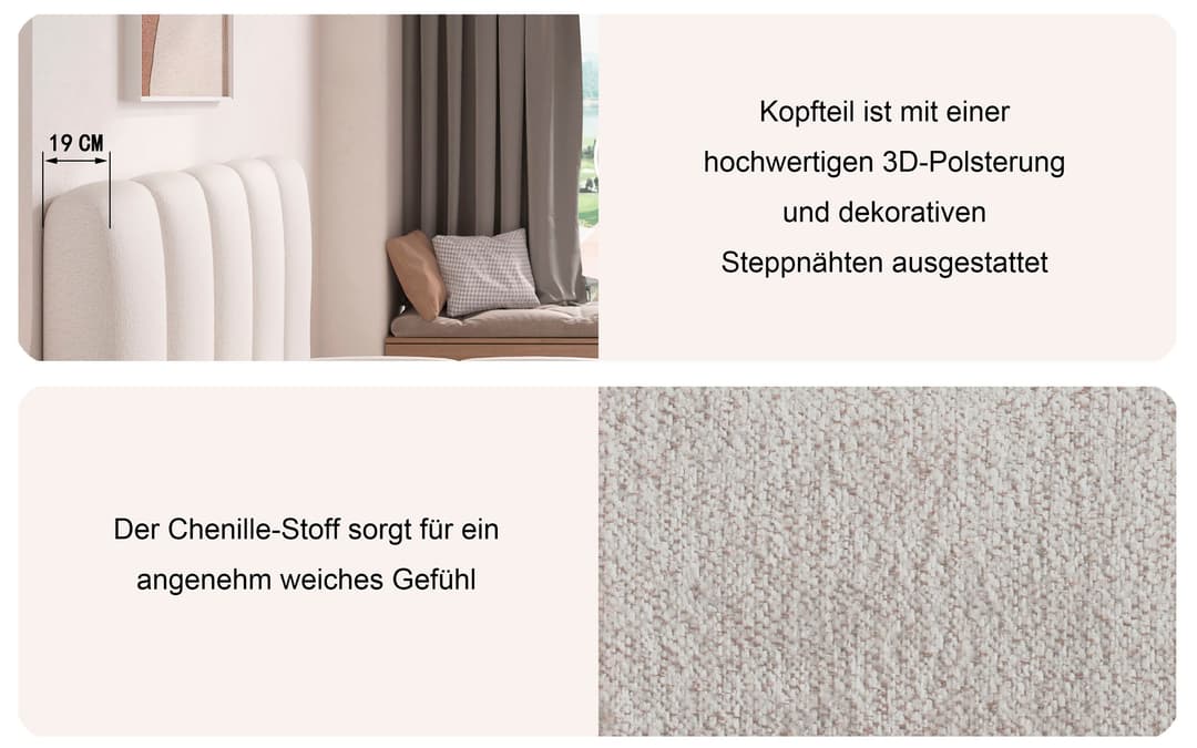 Home affaire Polsterbett MERLINDA | Beige