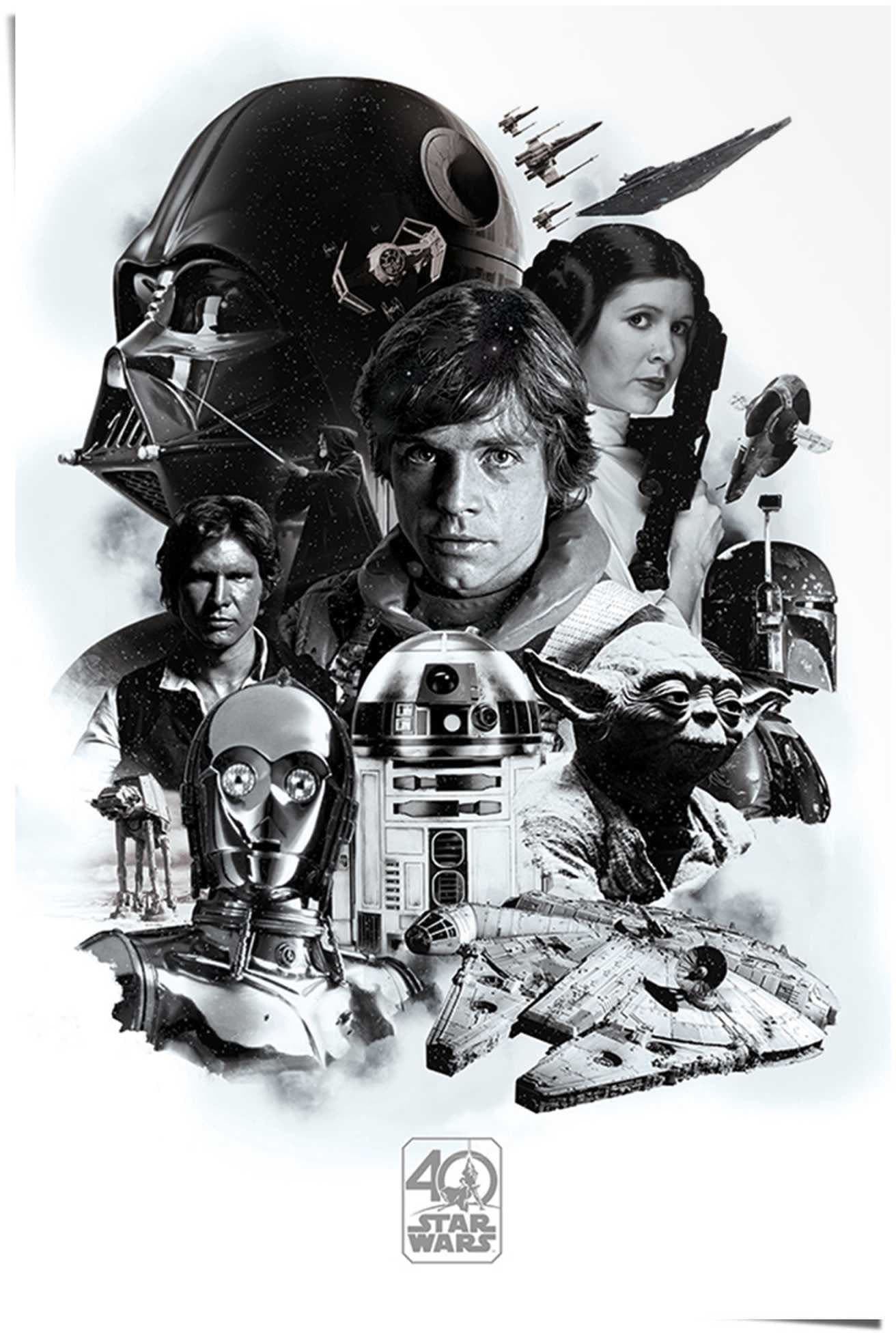 Reinders! Poster Star Wars 40 Jahre | Mehrfarbig