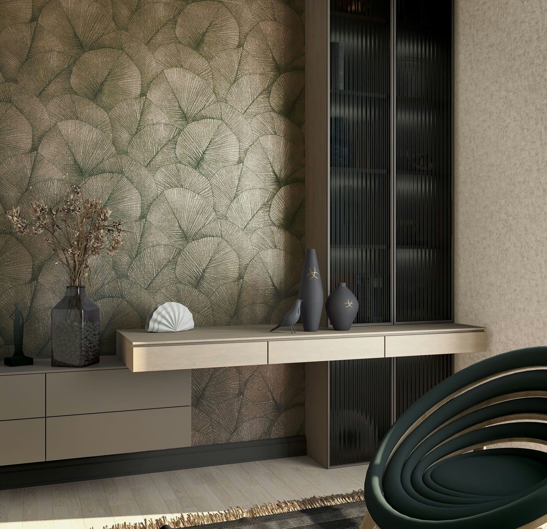Marburg Vliestapete Blissful Botanics | Gold