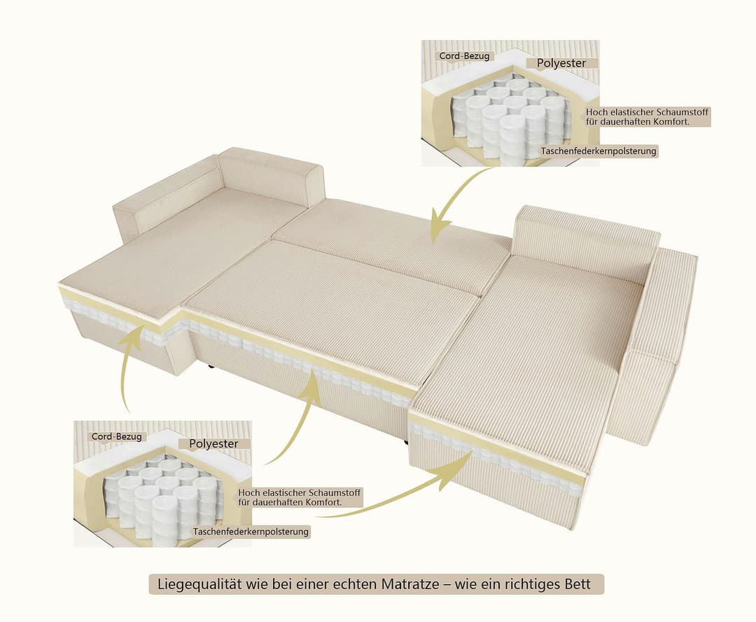 OTTO home Wohnlandschaft CASSI L-Form | Beige
